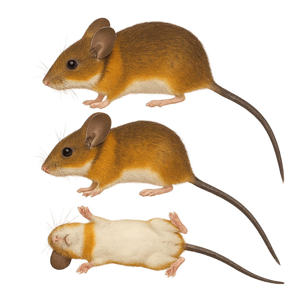 Halsbåndmus (Apodemus flavicollis) – nærbillede